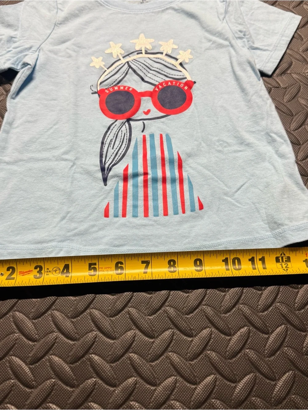 Baby Gap Girls Light Blue Graphic T-Shirt Size 5 Summer Vacation Tee
